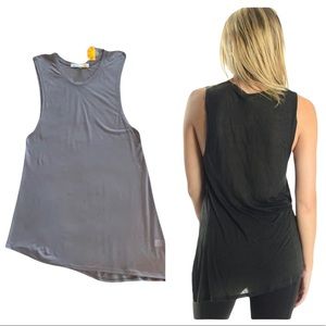 💕HP💕C&C California Assymetrical hem muscle tank grey